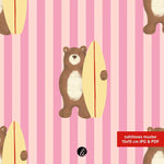 Stoffdesign – Surferbär Rosa - Sewando