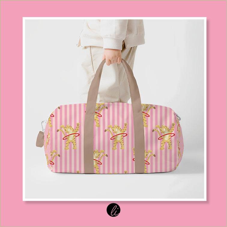 Stoffdesign – Tiger mit Hula-Hoop-Reifen rosa - Sewando