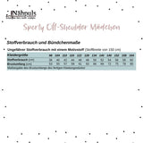Schnittmuster Shirt "Sporty Off-Shoulder Girl" Gr. 80-164