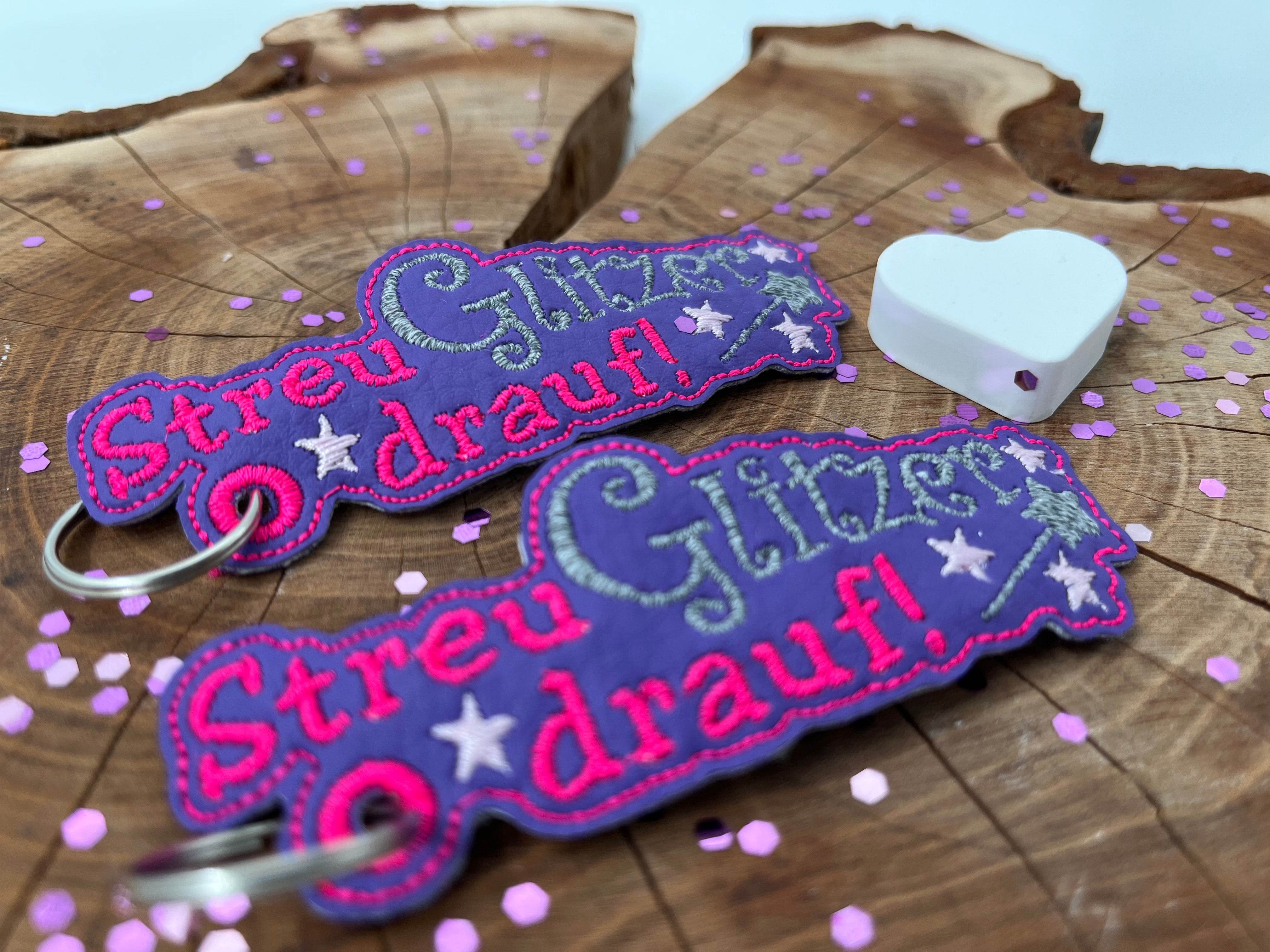 Stickdatei ITH Anhänger Streu Glitzer drauf! - Sewando