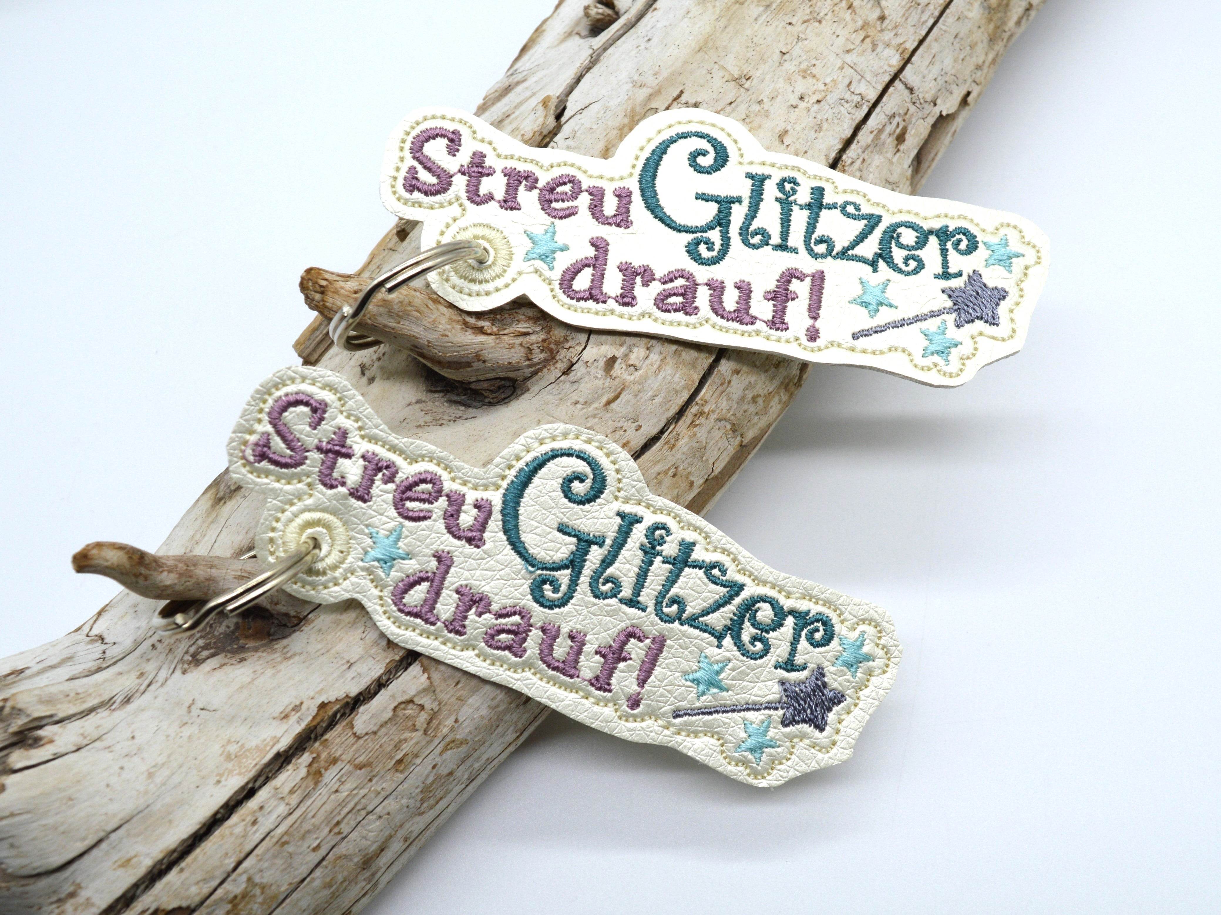 Stickdatei ITH Anhänger Streu Glitzer drauf! - Sewando