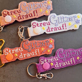 Stickdatei ITH Anhänger Streu Glitzer drauf! - Sewando