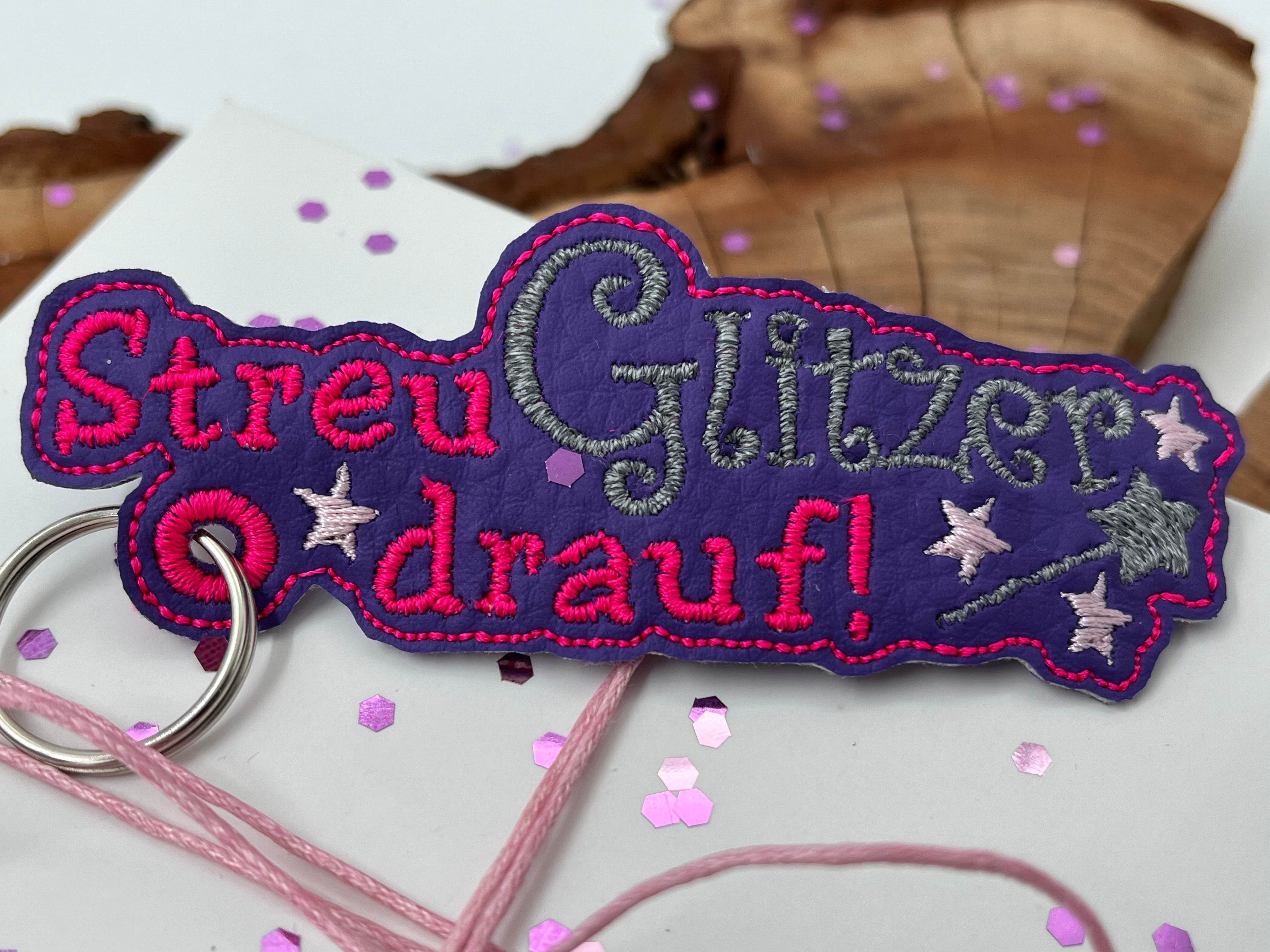 Stickdatei ITH Anhänger Streu Glitzer drauf! - Sewando