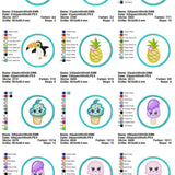 Stickdatei Set Sommer Patches Aufnäher (mit u. ohne Klett), ITH Schlüsselanhänger & Einzelmotive - Sewando