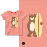 Bügelbild-Design-Surferbär