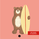 Bügelbild-Design-Surferbär