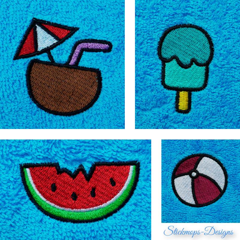 Stickdatei Set Summergnomes Handtuchmotive für den Sommer - Sewando