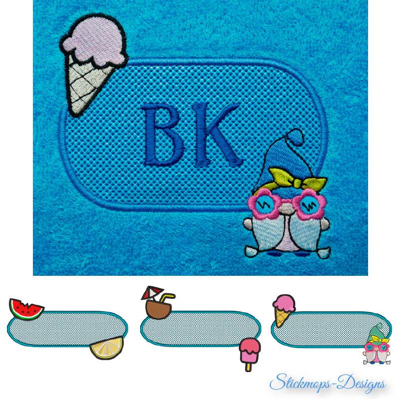 Stickdatei Set Summergnomes Handtuchmotive für den Sommer - Sewando