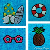 Stickdatei Set Summergnomes Handtuchmotive für den Sommer - Sewando
