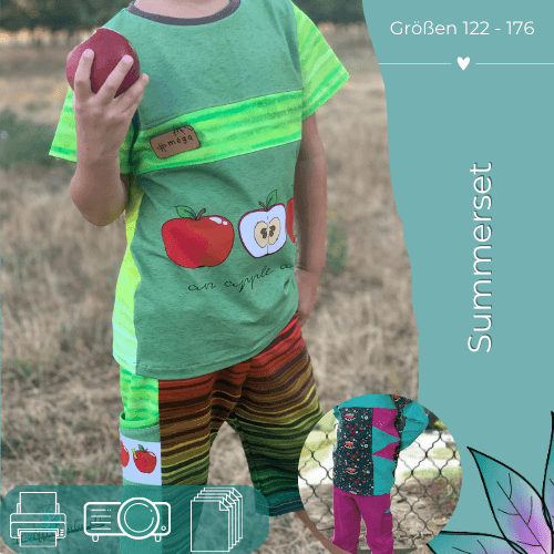 Kombi eBook Schnittmuster Summerset Mighty Kriss Kross Shirt und Hose Gr.122 - 176 - Sewando