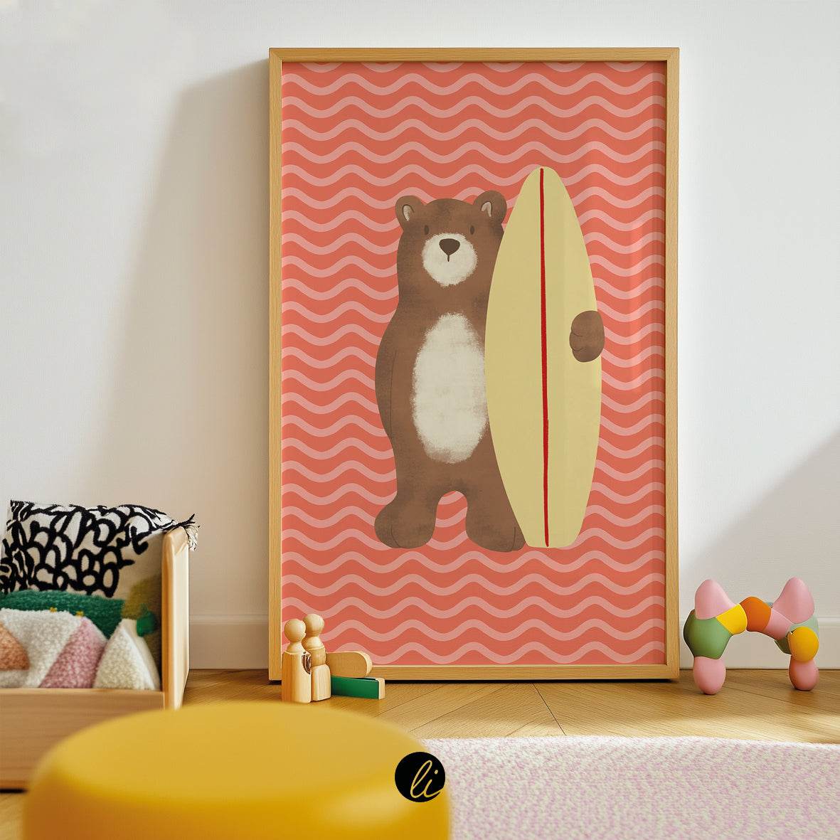 Surferbär – Digitales Poster-Design - Sewando