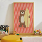 Surferbär – Digitales Poster-Design - Sewando