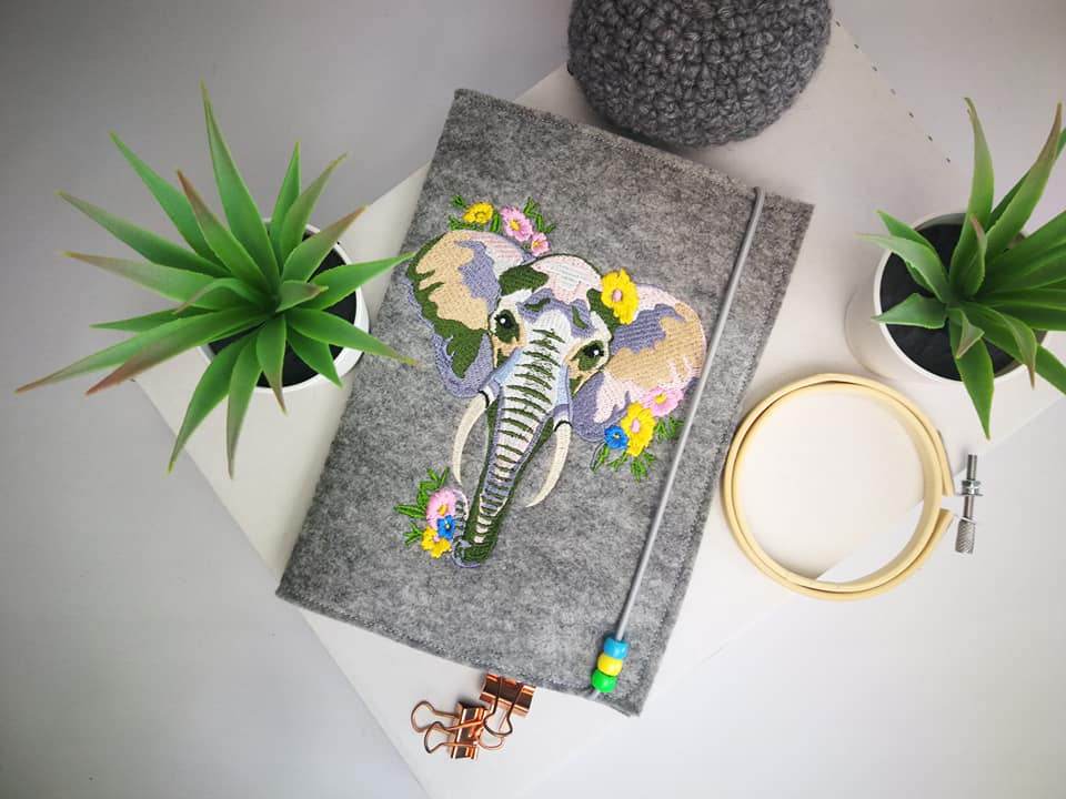 Elefant Stickdatei, majestätisches Tiermotiv für deine Stickmaschine - Sewando