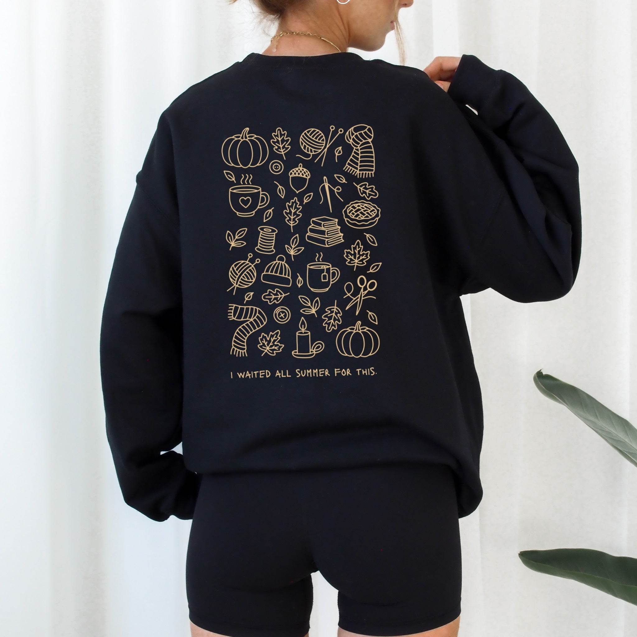 Digitale Plotterdatei – „I waited all summer for this“ | Cozy Herbst Line Art - Sewando