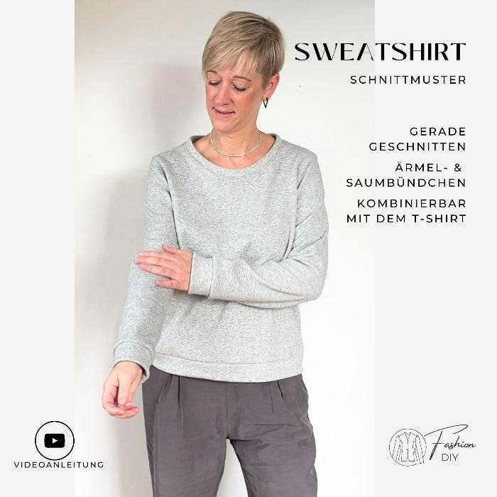 Sweatshirt mit Ärmel- & Saumbündchen in S-XL - Sewando
