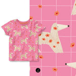 Stoffdesign – Nahtloses Muster mit afghanischen Windhund auf pink - Sewando
