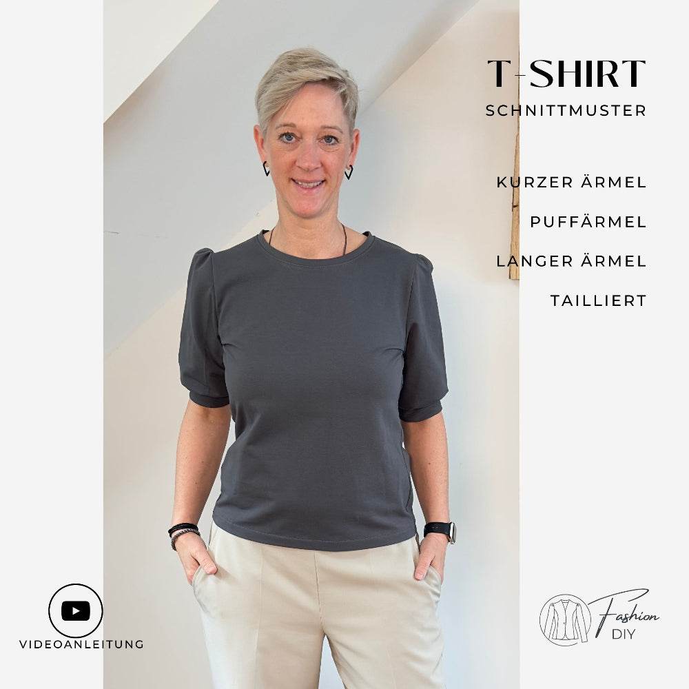 T-Shirt mit 4 Ärmelvarianten in S-XL - Sewando