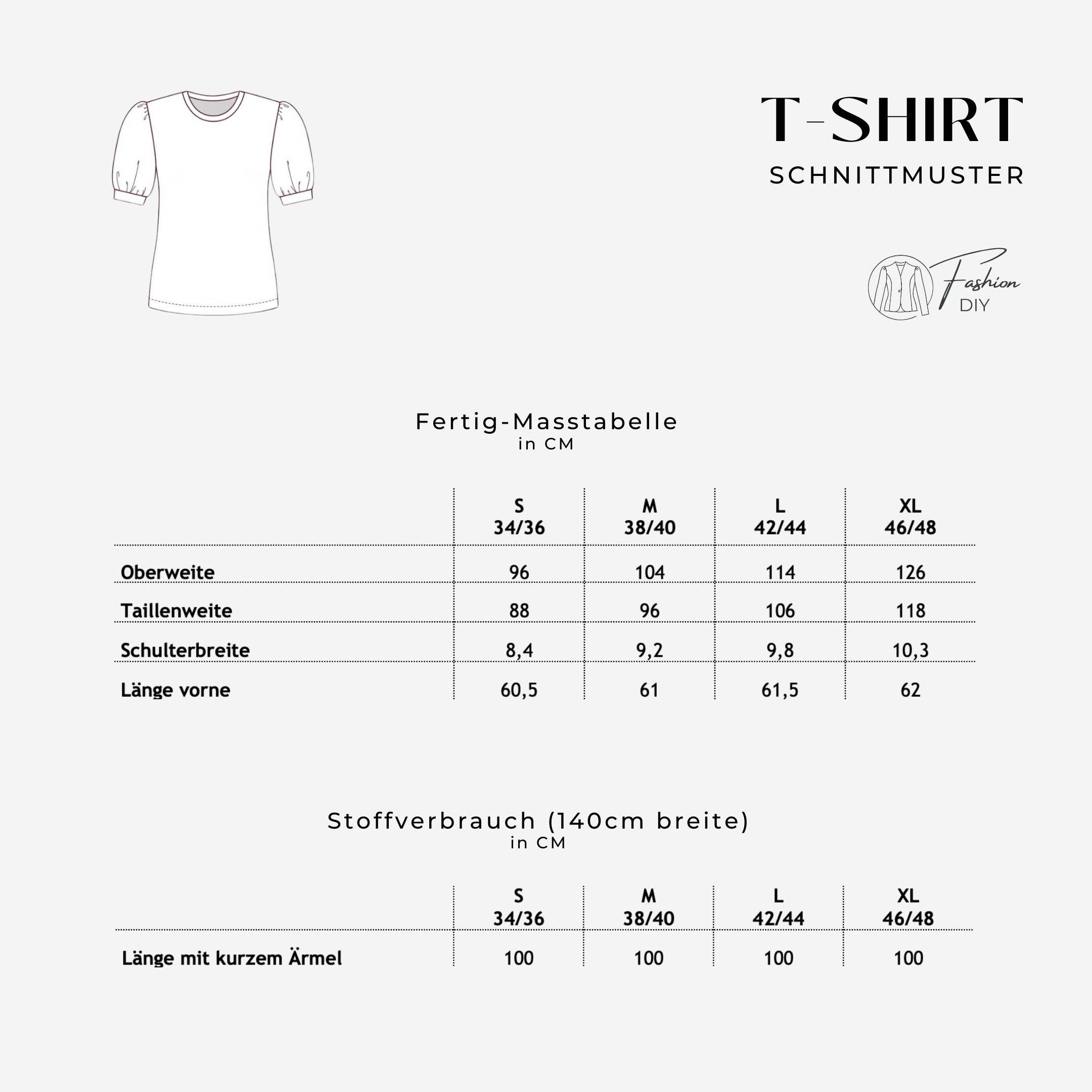 T-Shirt mit 4 Ärmelvarianten in S-XL - Sewando