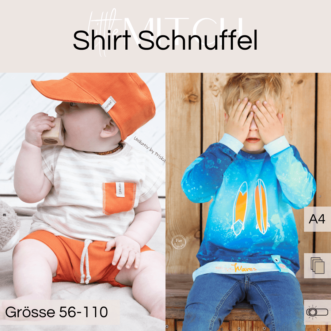 Schnittmuster Shirt Schnuffel Mini Gr. 56-110 - Sewando