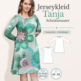Tanja - Jeryseykleid mit U-Boot-Ausschnitt - 4 Ärmellängen - Gr. 34-50, A4+A0