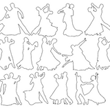 Stickdatei  - Tänzer klassisch Tanzpaar tanzen Tanz Dancing Linie schlicht ♥ einfach ♥ schnell