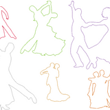 Stickdatei  - Tänzer klassisch Tanzpaar tanzen Tanz Dancing Linie schlicht ♥ einfach ♥ schnell