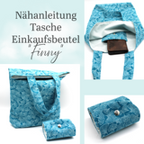 Nähanleitung Tasche Beutel Einkaufstasche zum Falten