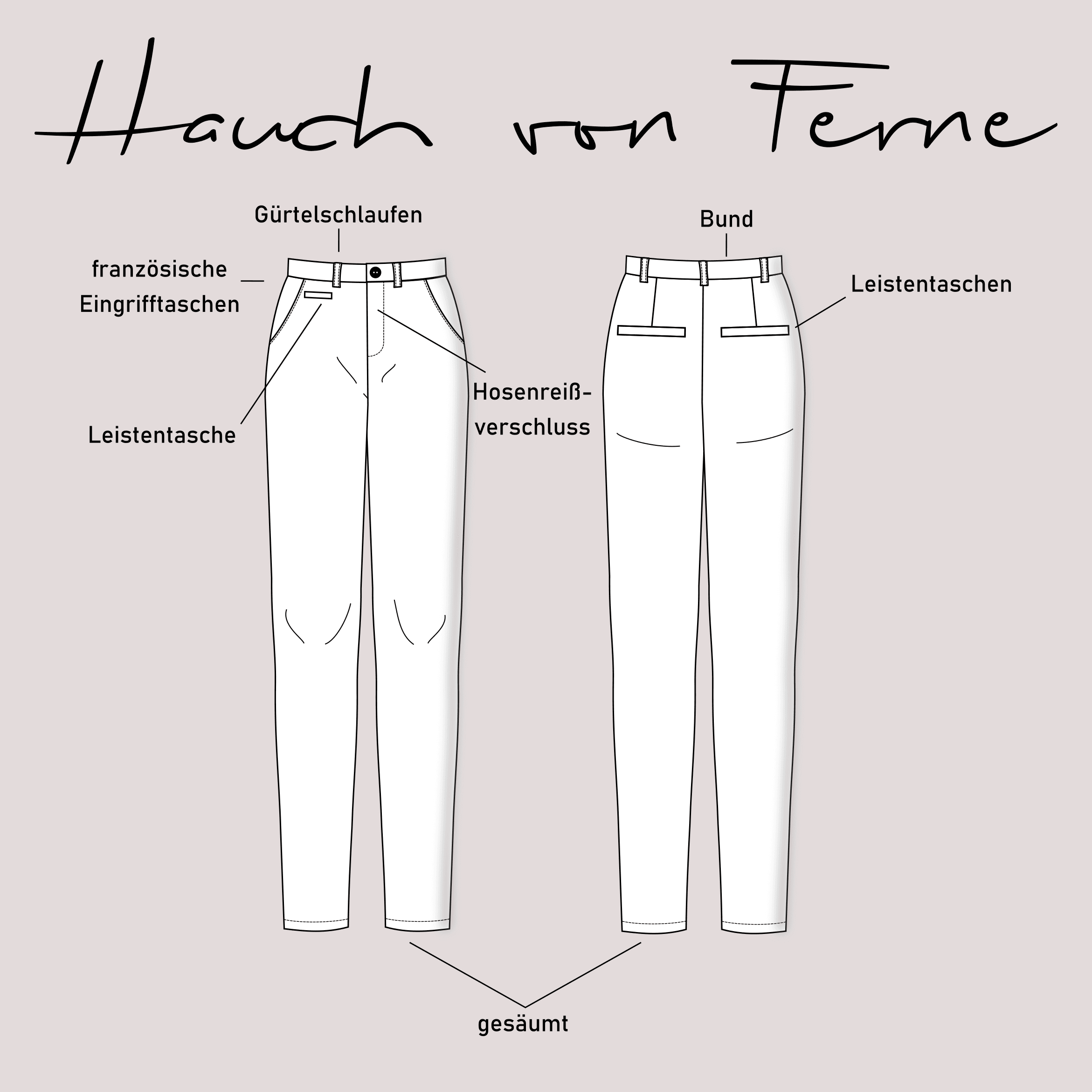 Schnittmuster Chinohose „Hauch von Ferne“ Herren Gr. 44 - 64 - Sewando