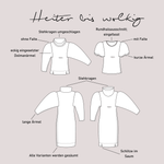 Schnittmuster Shirt/Pullover/Kleid „Heiter bis wolkig“ Damen Gr. 32 - 62 - Sewando