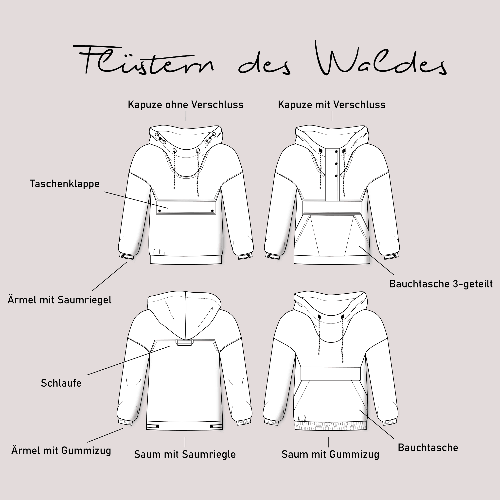 Schnittmuster Windbreaker „Flüstern des Waldes“ Damen Gr. 32 - 62 - Sewando