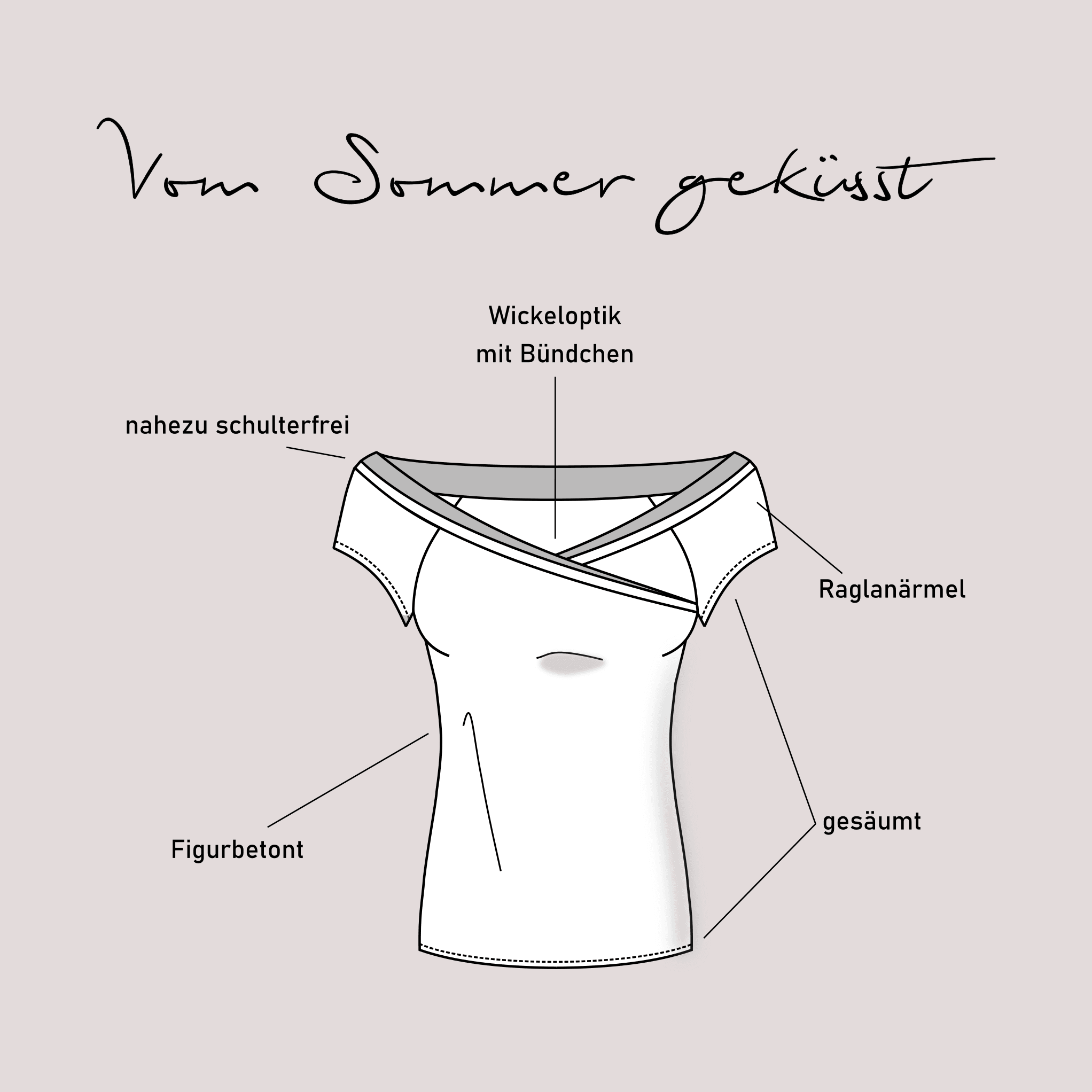 Schnittmuster Shirt „Vom Sommer geküsst“ Damen Gr. 34 - 46 - Sewando