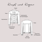 Schnittmuster Jeansjacke „Knopf und Kragen“ Damen Gr. 32 - 62 : - Sewando