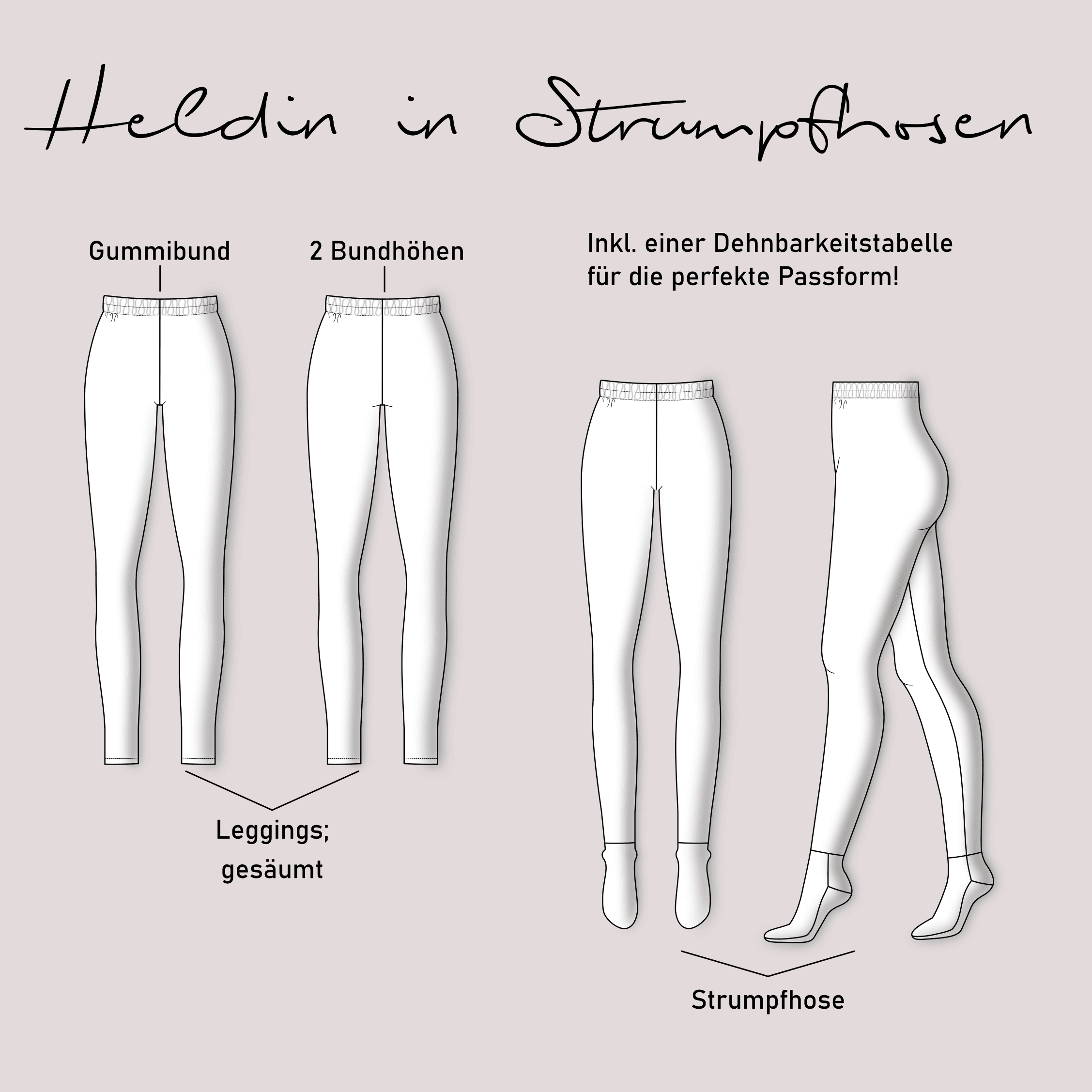 Schnittmuster Strumpfhose „Heldin in Strumpfhosen“ Damen Gr. 32 - 62 - Sewando