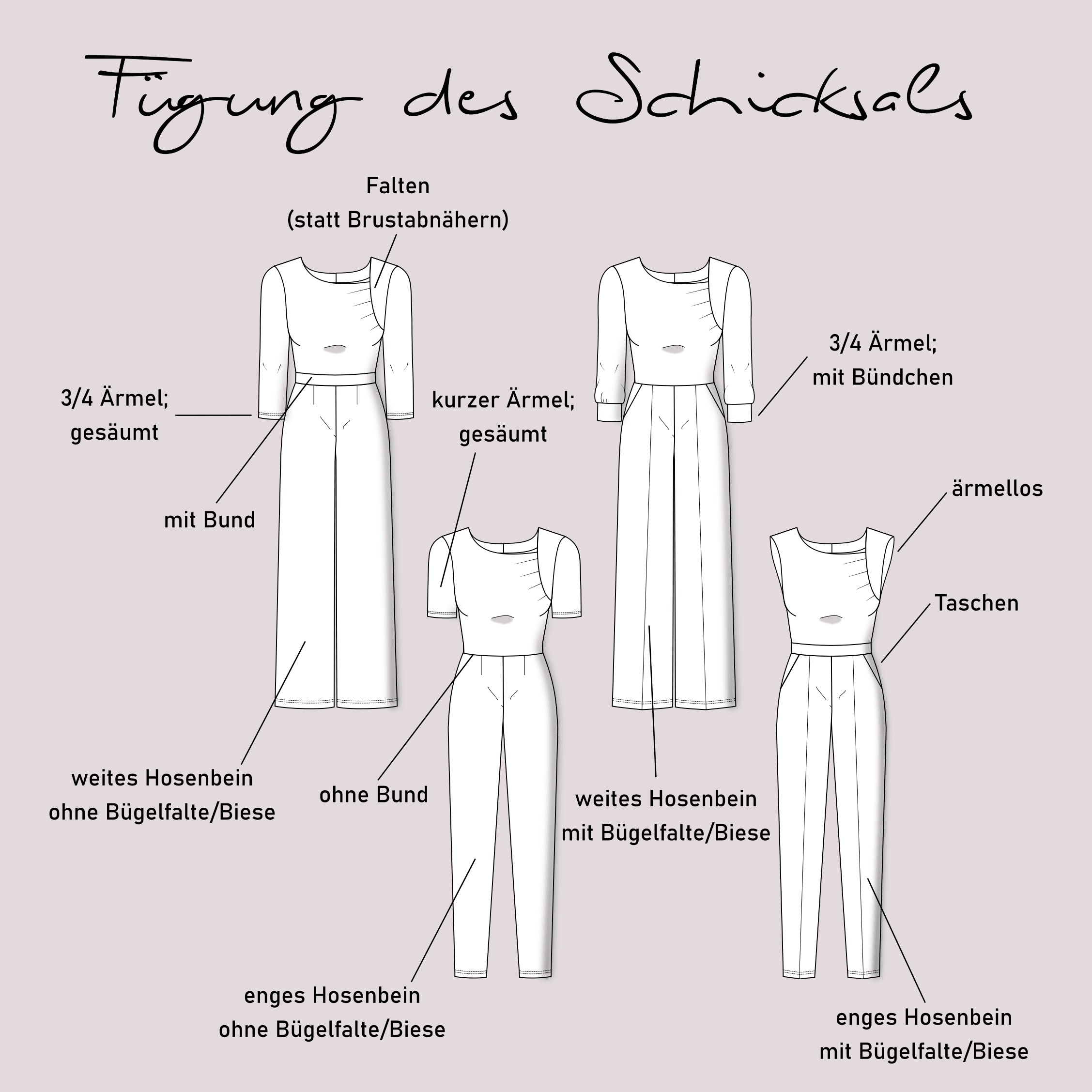 Schnittmuster Jumpsuit „Fügung des Schicksals“ Damen Gr. 32 - 62 - Sewando