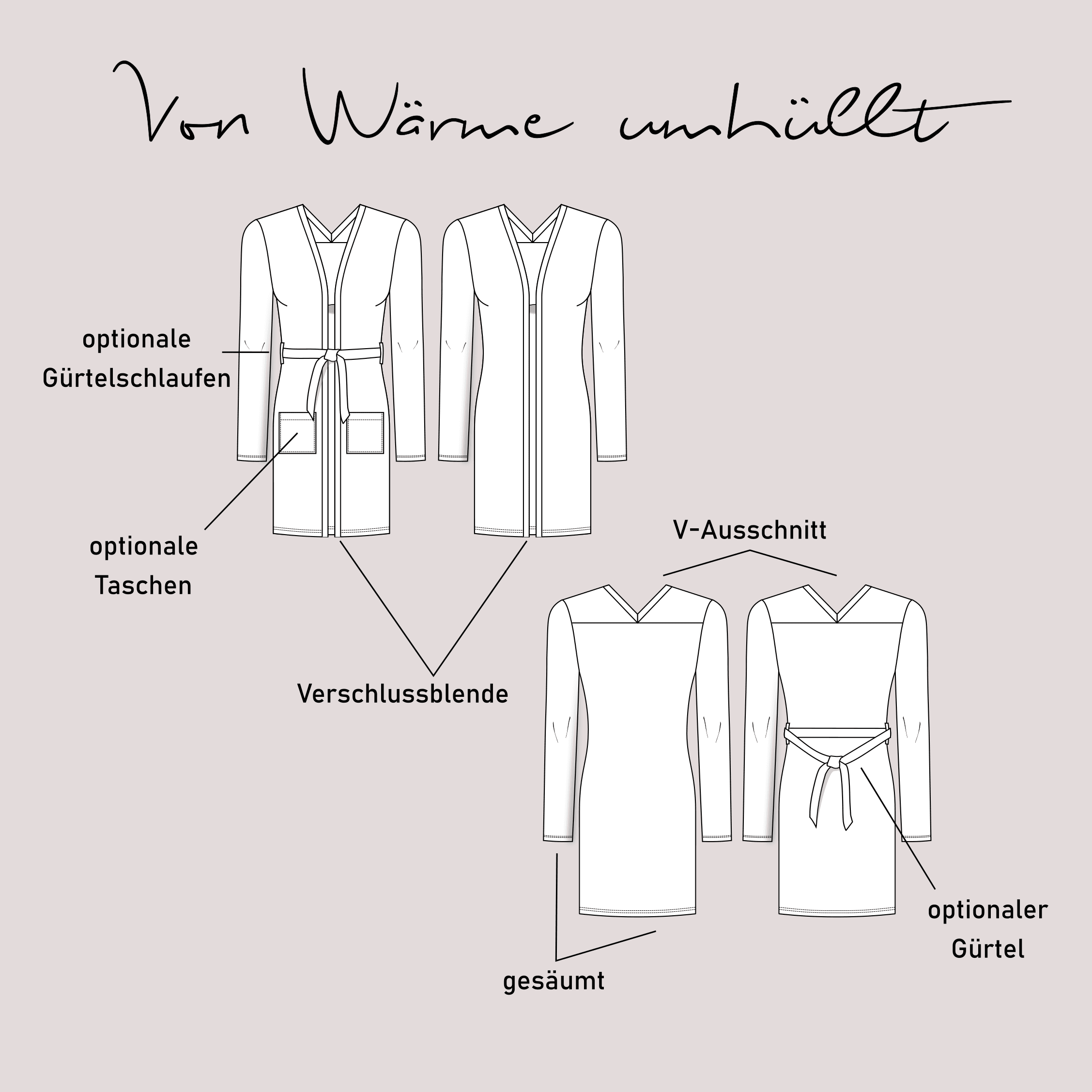 Schnittmuster Cardigan „Von Wärme umhüllt“ Damen Gr. 32 - 62 - Sewando