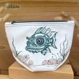 Stickdatei Badetasche Fischkopp Set mit 5 Größen, ITH Stickdatei Kosmetiktasche