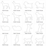 Stickdatei - Tierliebe Linie Herz mit Pfote Hund und Katze  20 Motive in je 4 Größen