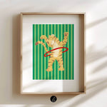 Tiger mit Hula-Hoop-Reifen – Digitales Poster-Design - Sewando