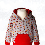 Schnittmuster Tim – Kinderhoodie mit Kapuze, lange, kurze Ärmel & Kängurutasche Gr. 86-158 - Sewando