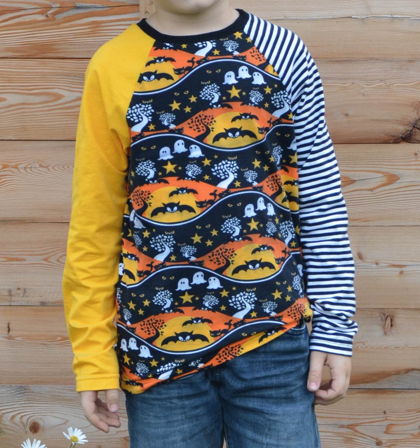 Schnittmuster timtom No.18 Raglanshirt, vorne-wie-hinten-Ausschnitt, zwei Weiten Gr. 80-140 - Sewando