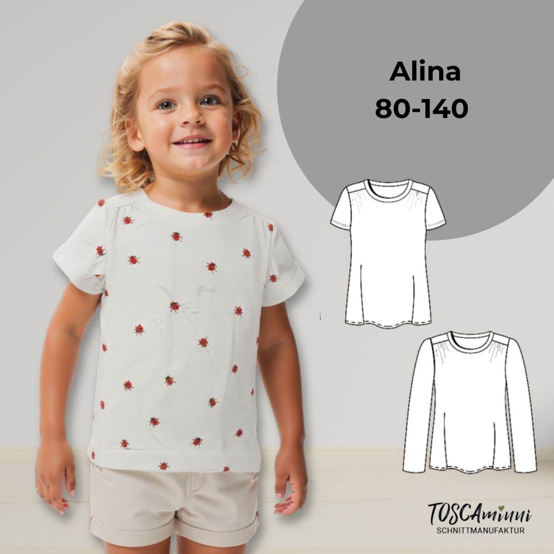 Schnittmuster Kinder Shirt Alina Gr. 80-140 - Sewando