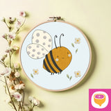 Stickdatei Doodle Applikation - kleine Biene - 4 Größen - 8 Formate