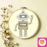 Stickdatei Doodle Applikation - Roboter Rob - 4 Größen - 8 Formate