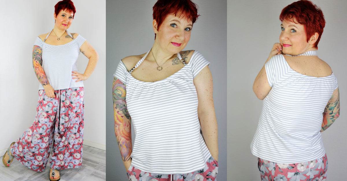 ANCIOLINA SOMMERLICHES NECKHOLDER-SHIRT - EBOOK 34-54 - Sewando
