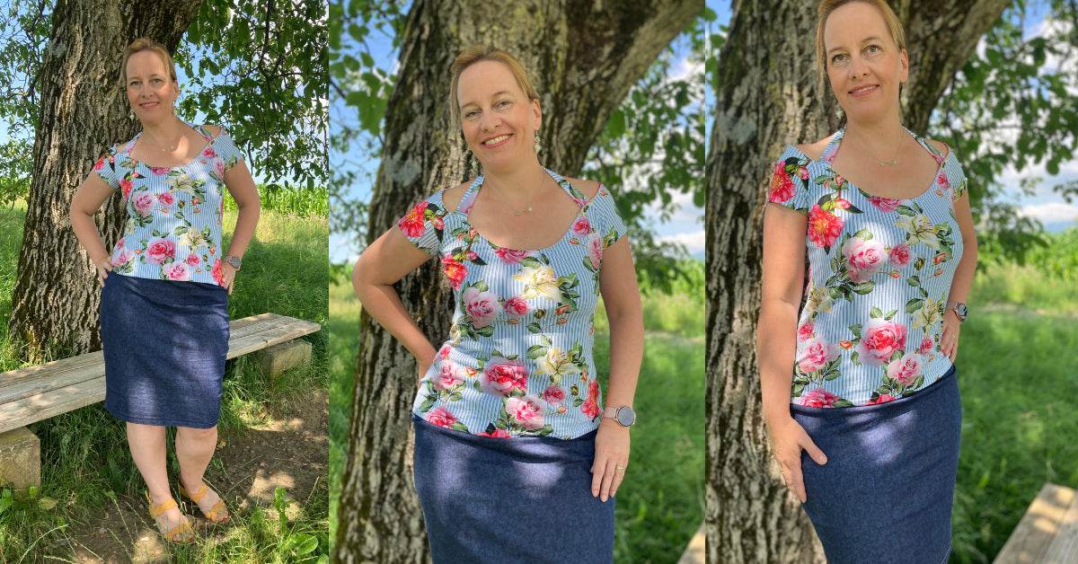 ANCIOLINA SOMMERLICHES NECKHOLDER-SHIRT - EBOOK 34-54 - Sewando