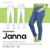 Schnittmuster Damenhose Janna - Größe 32 - 60