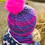 Häkelanleitung für Mütze und Loop ,,Happy Winter" (alle Größen)