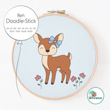 Doodle-Stickdatei Reh 4 Größen - Sewando