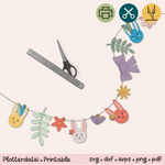 Girlande mit Ostermotiven - Osterdeko (Printable für Schere oder Plotter - Sewando