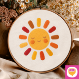 Stickdatei Doodle Applikation - Sonne - 4 Größen - 8 Formate
